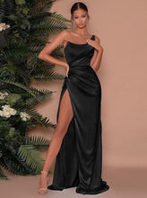 Load image into Gallery viewer, Brittany Maxi Satin Black Gown scarlt.com dresses dubai
