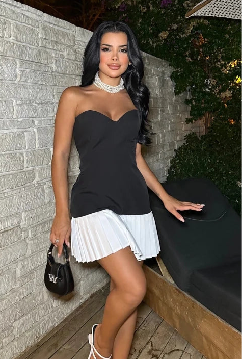 strapless sweetheart neckline short dress Ginger Strapless Sweetheart Mini Dress Black