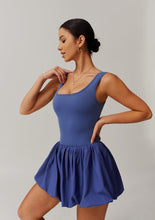 Load image into Gallery viewer, Blue Courtside Bubble Tennis Dress