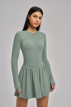Load image into Gallery viewer, Sage Sculpt Long Sleeve Dress