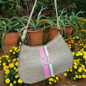 Beige Baguette Initial Tweed Bag Scarlt.com