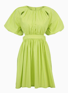 Pistachio Puffy neon backless Dress scarlt.com dubai uae