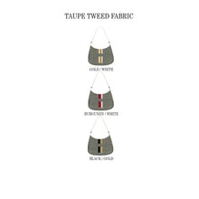 Load image into Gallery viewer, Taupe Baguette Initial Tweed Bag Scarlt.com