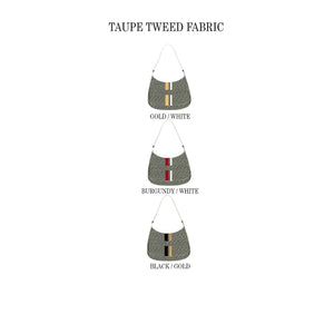 Taupe Baguette Initial Tweed Bag Scarlt.com